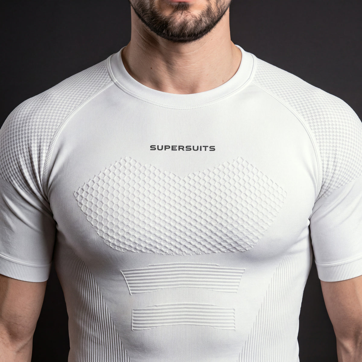 Knight compression shirt White - chest detail