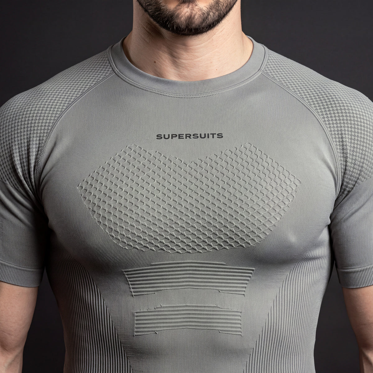 Knight compression shirt Gray - chest detail