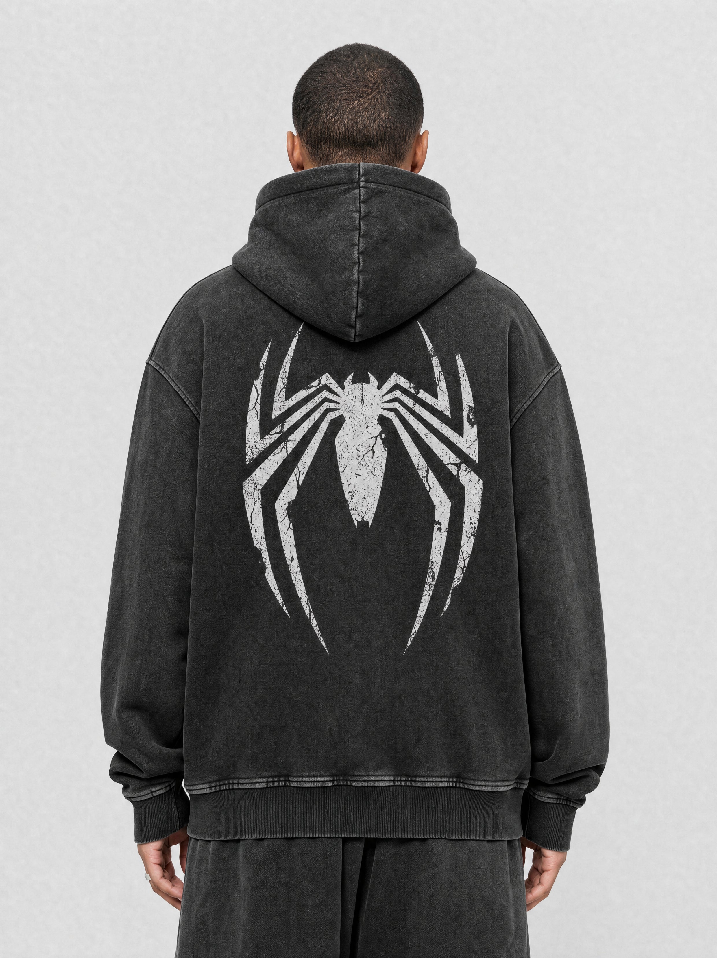 Spider Snow Washed Oversized Hoodie