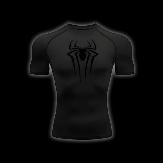Spiderman Total Black Compression Shirt - SuperSuits