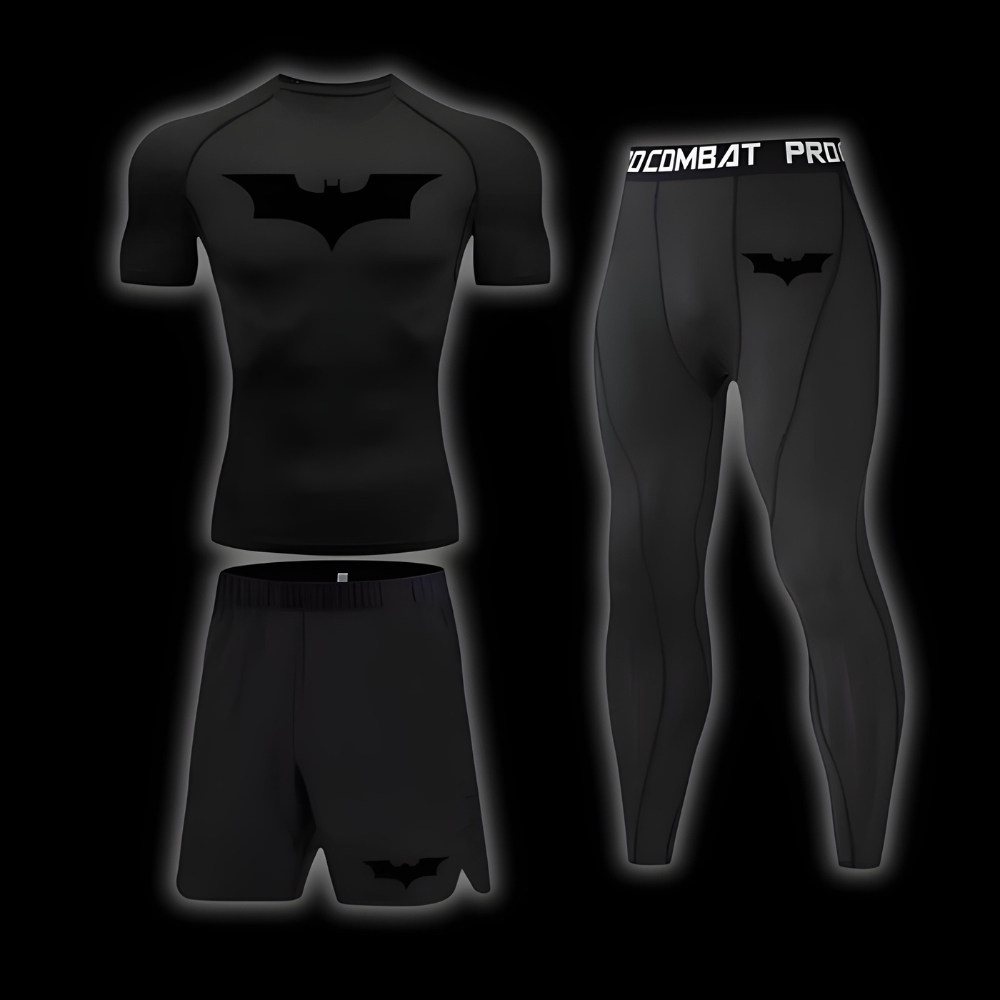 Batman Total Black Compression Shirt | Set - SuperSuits