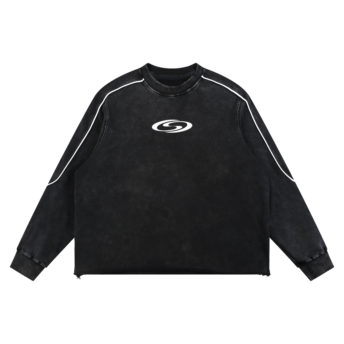 Mineral Wash Piping Raw Hem Sweatshirt