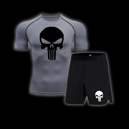 Skull Short Sleeve Compression Shirt | Set - SuperSuits