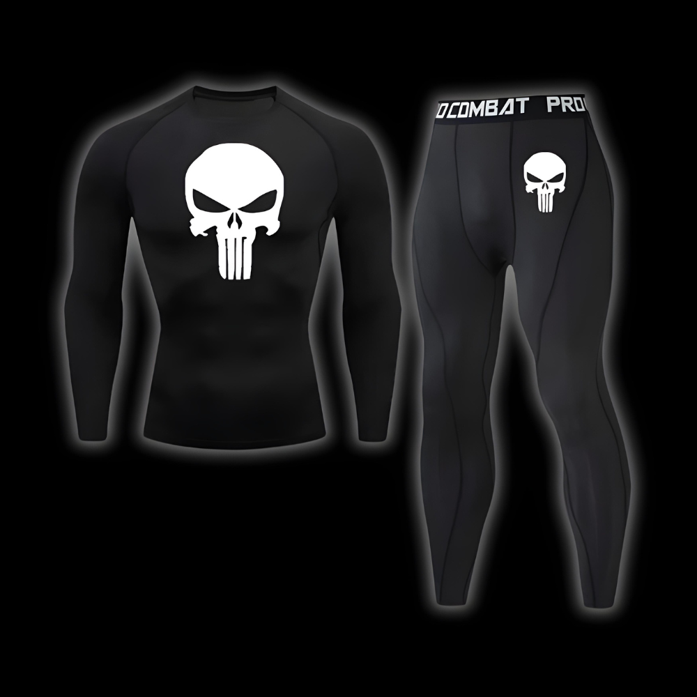 Skull Long Sleeve Compression Shirt | Set - SuperSuits