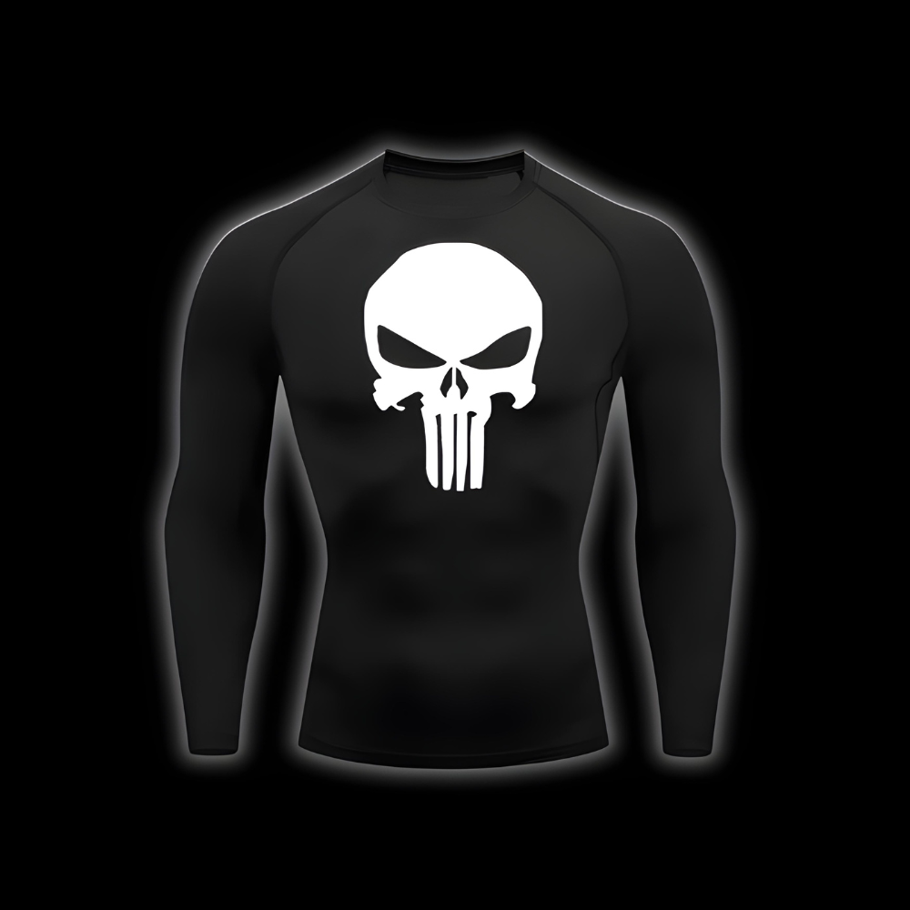 Skull Long Sleeve Compression Shirt | Set - SuperSuits