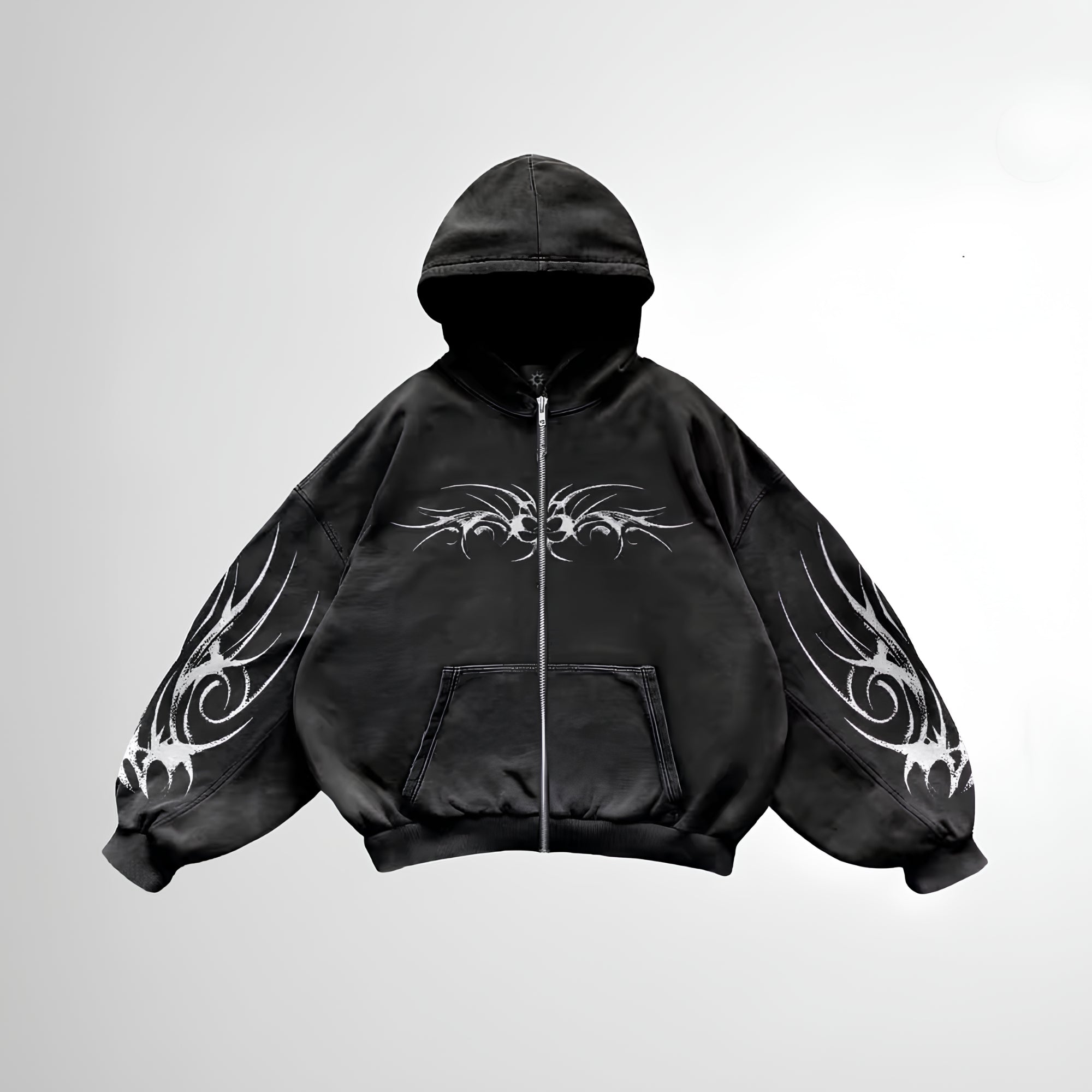 TRIBAL ZIP-UP ACID HOODIE