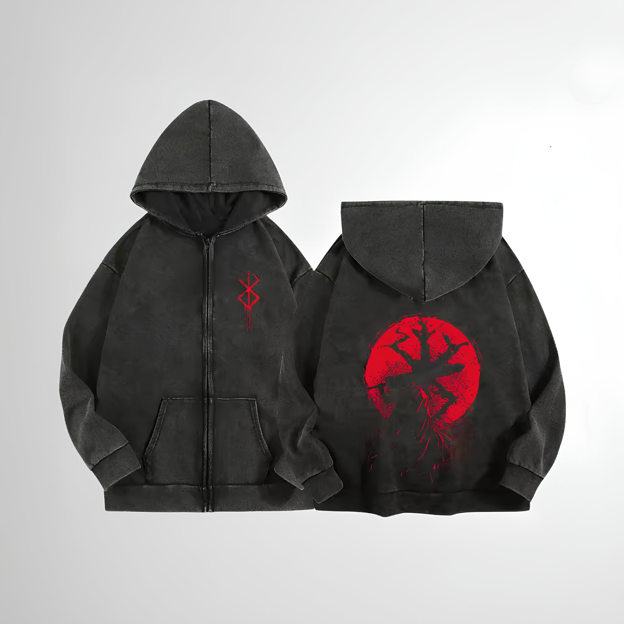 BERSERK ZIP-UP ACID HOODIE
