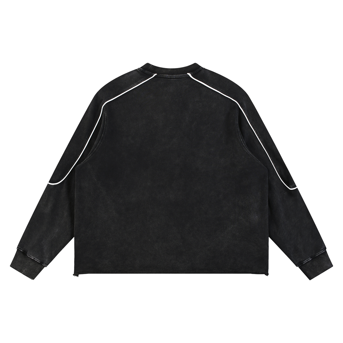 Mineral Wash Piping Raw Hem Sweatshirt