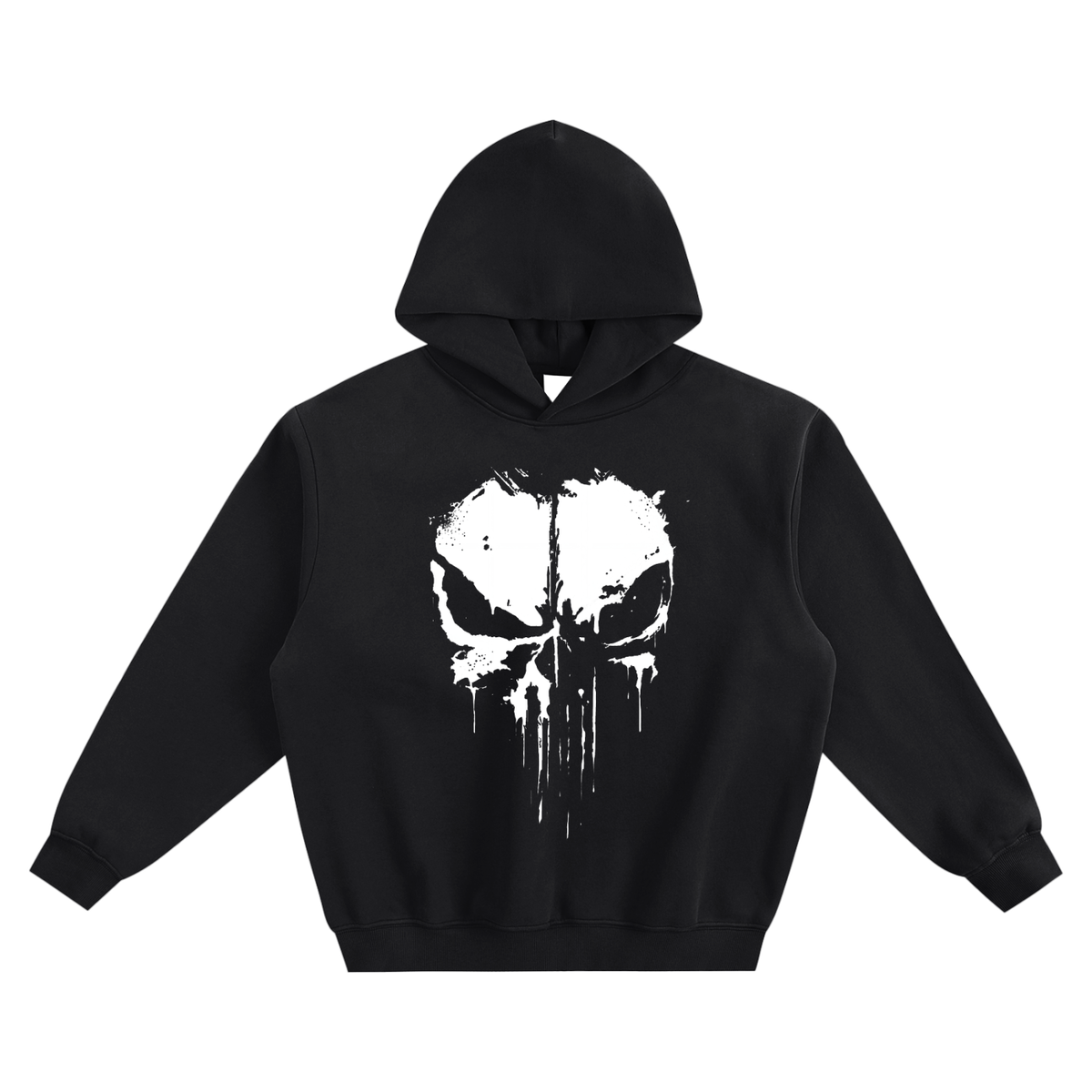 Skull Fleeced Boxy Hoodie