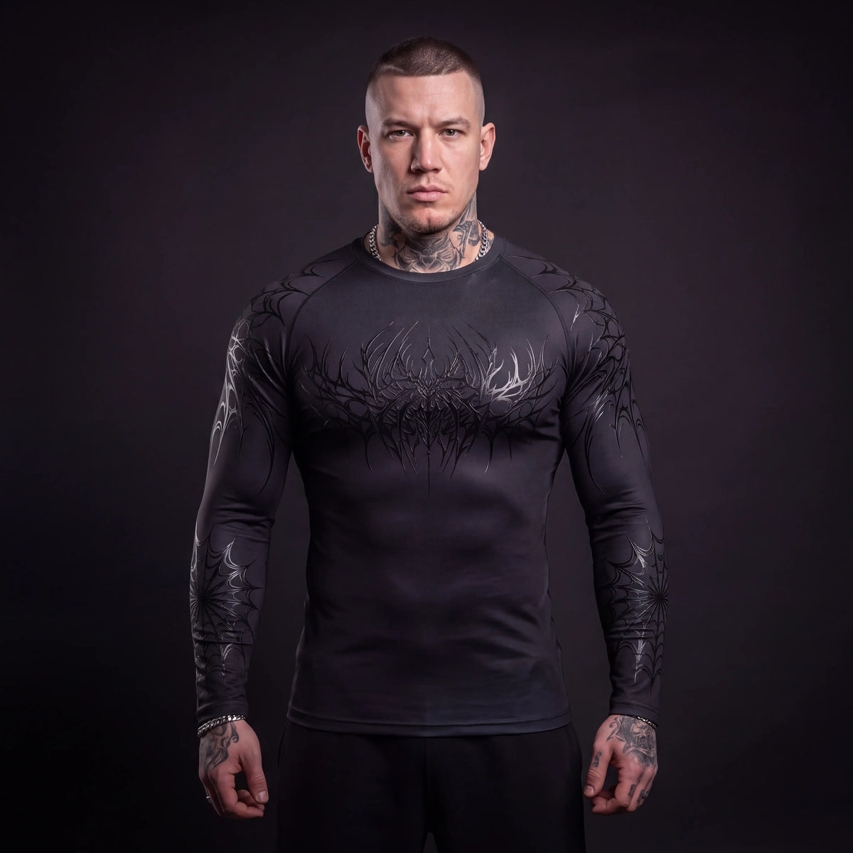 Symbiote Compression Shirt - Total Black - worn by model