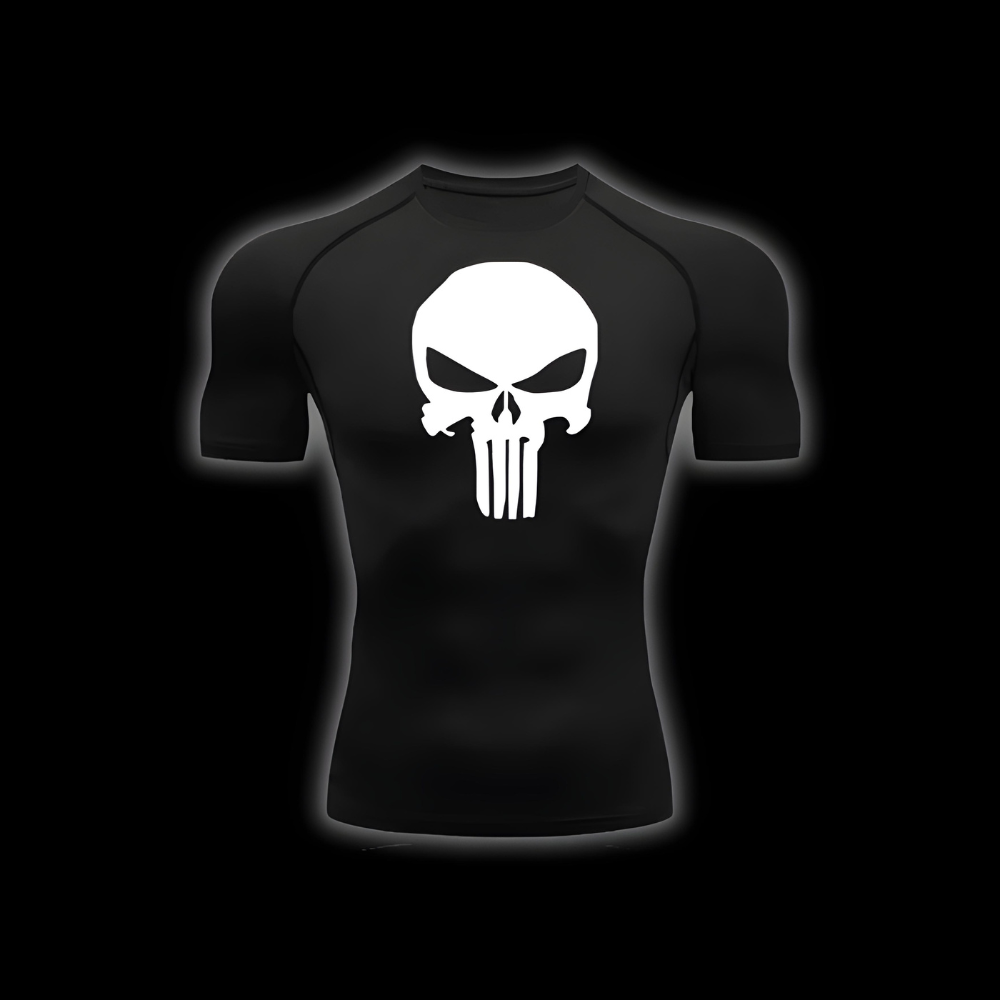 Skull Short Sleeve Compression Shirt | Set - SuperSuits